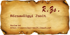 Rózsavölgyi Zsolt névjegykártya